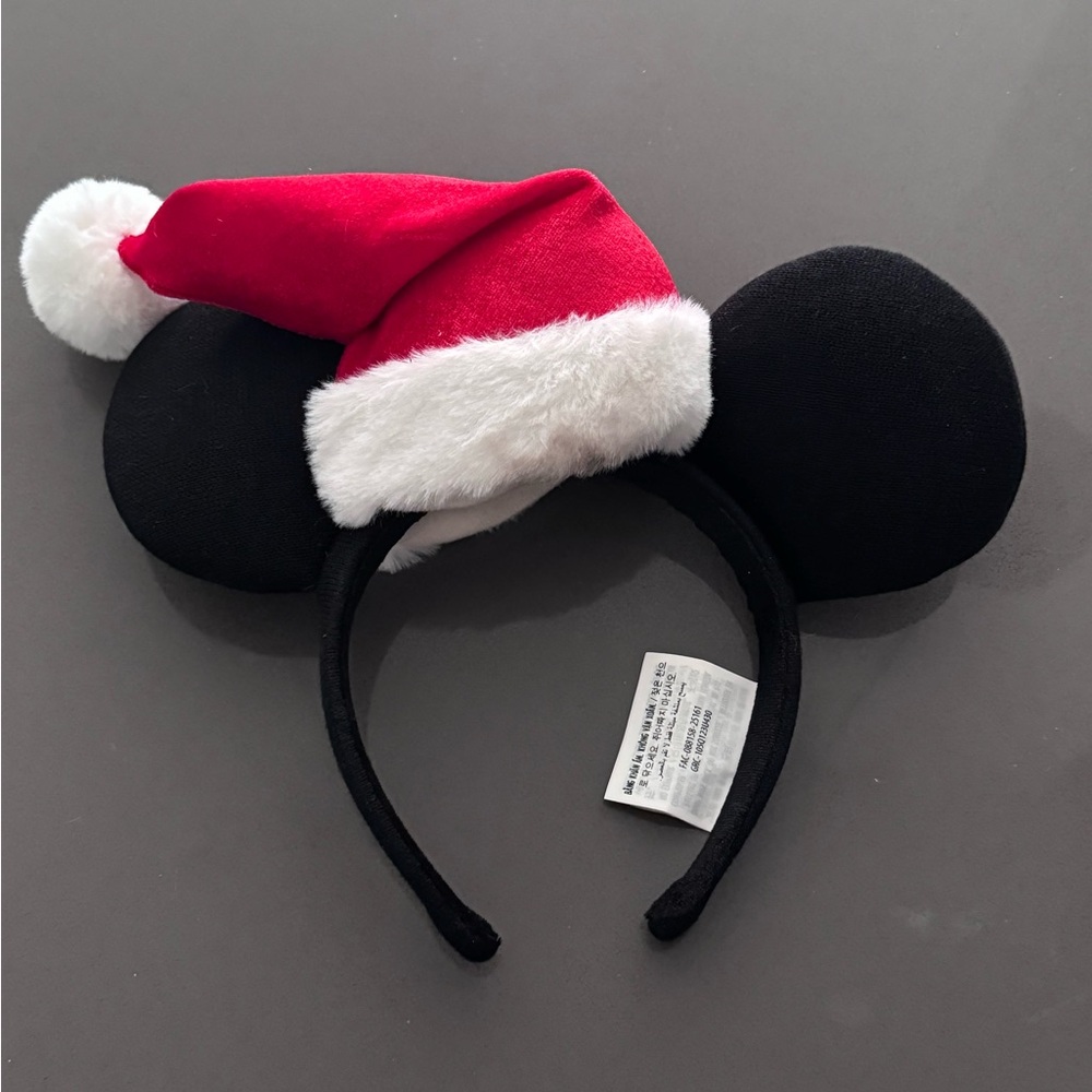 Disney Red and Black Santa Hat Ears Headband